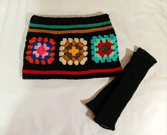 Minissaia em lã colorida + Polainas - Foto 2