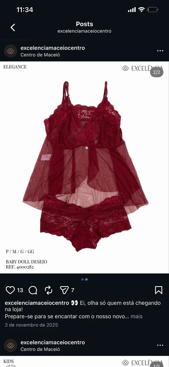 Baby doll sexy de renda excelência 