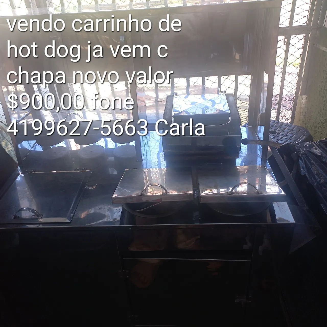 Carrinho de cachorro quente  com chapa 