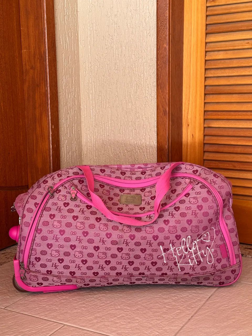 Bolsa de viagem com rodinha hello kitty