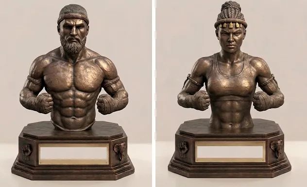 Busto de Lutador e Lutadora Muay Thai