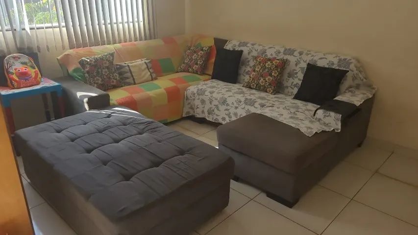 SOFA CANTO/ MESINHA - MARROM CLARO ACINZENTADO - Foto 3