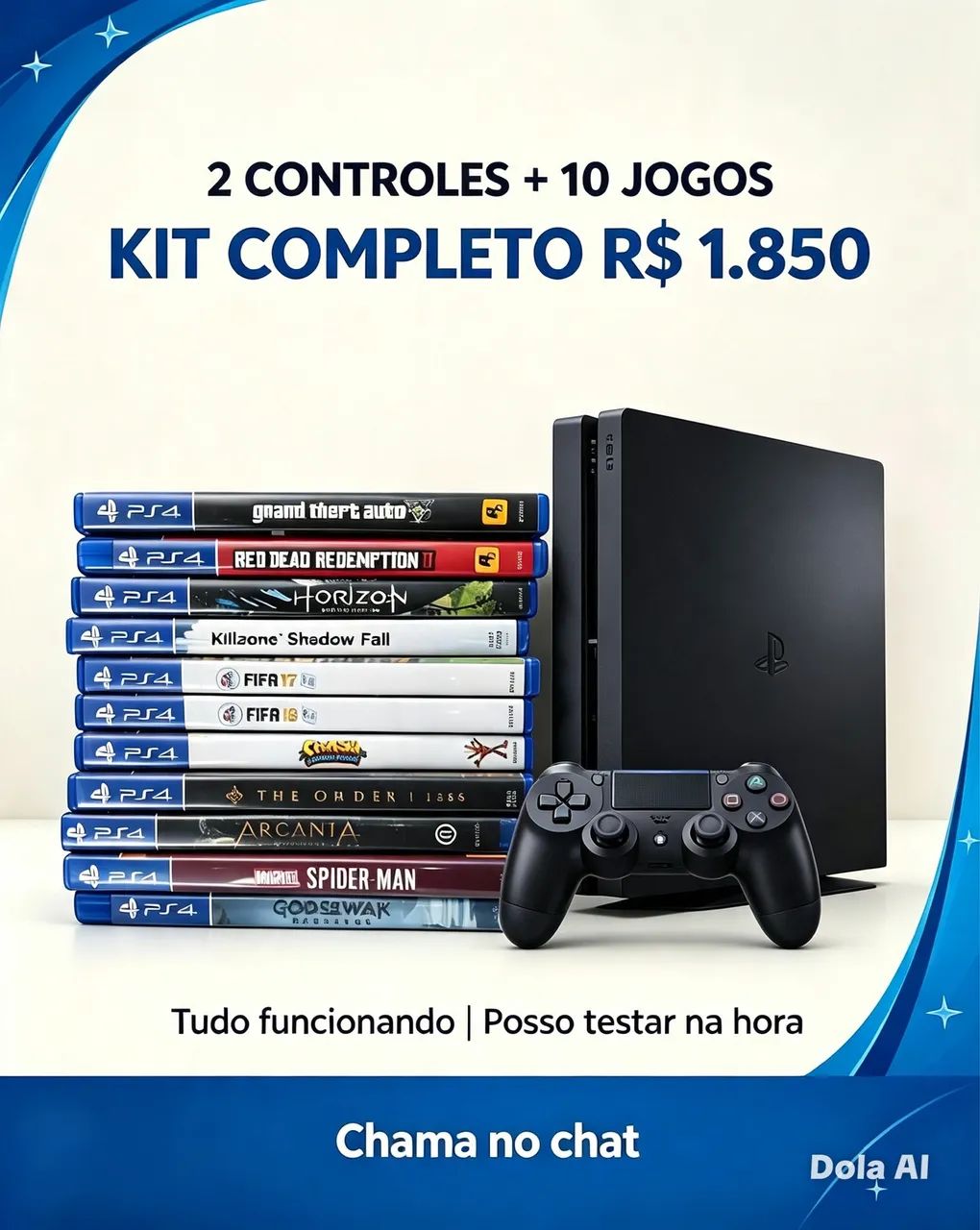 Vendo ps4 com 10 jogos