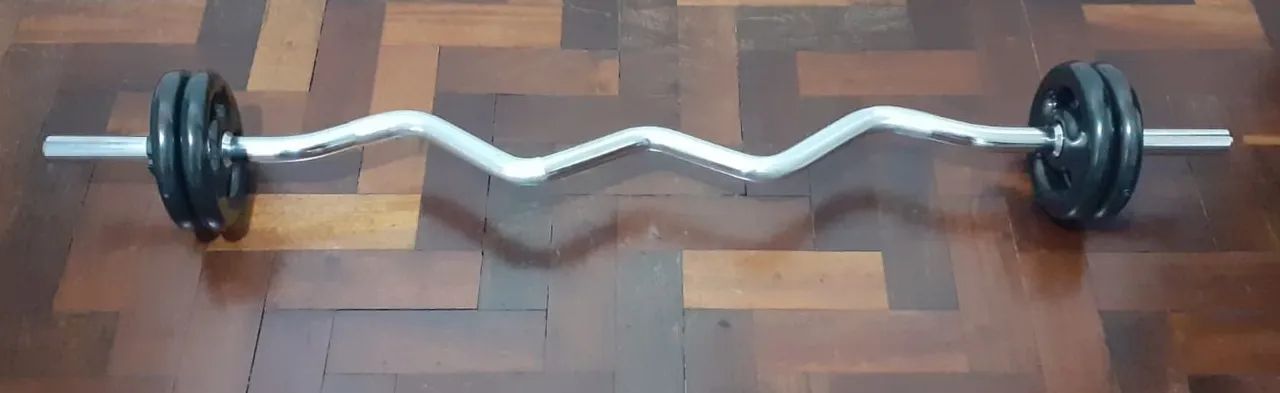 Barra EZ maçica cromada 10 Kg - Foto 3