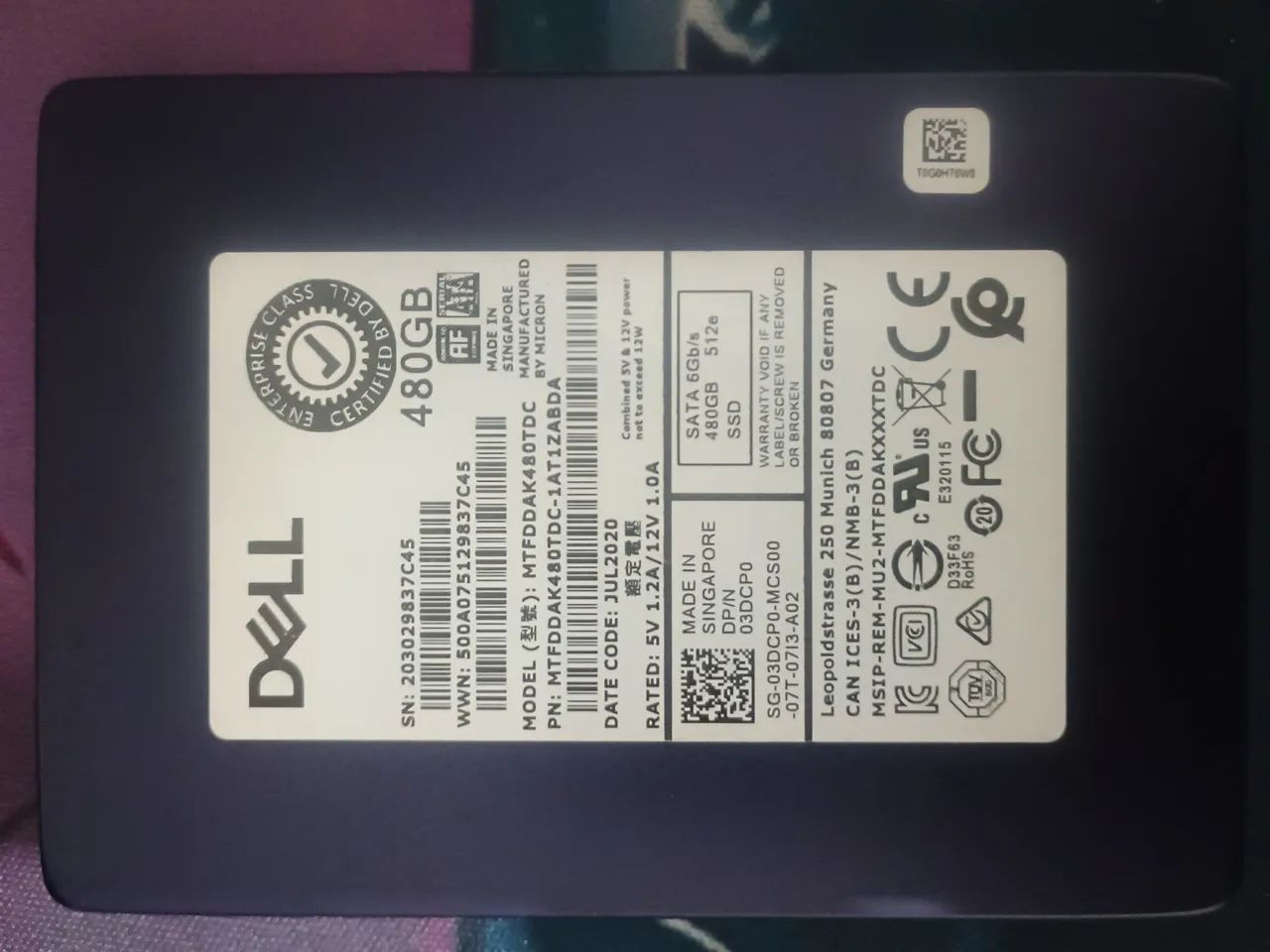 SSD SATA DELL 480gb enterprise