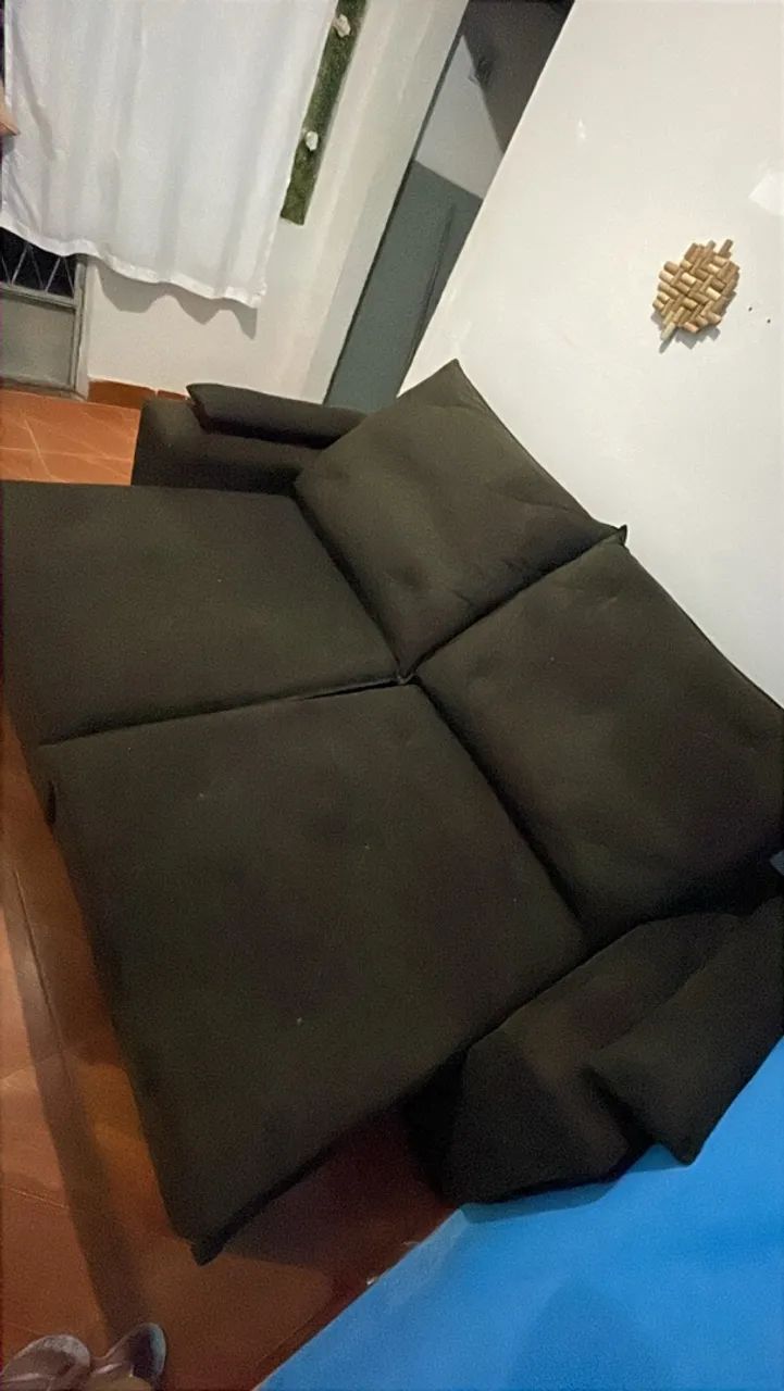 Sofá 2 lugares marrom - usado  - Foto 2