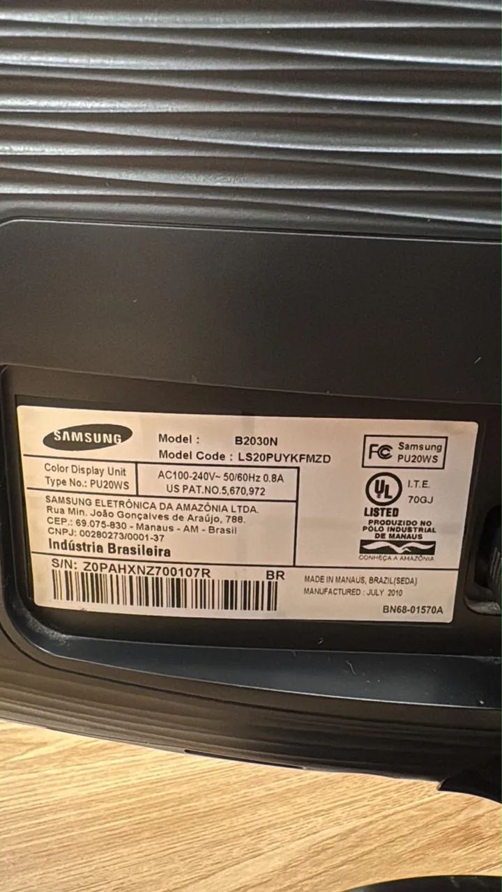 Monitor samsung funcionando