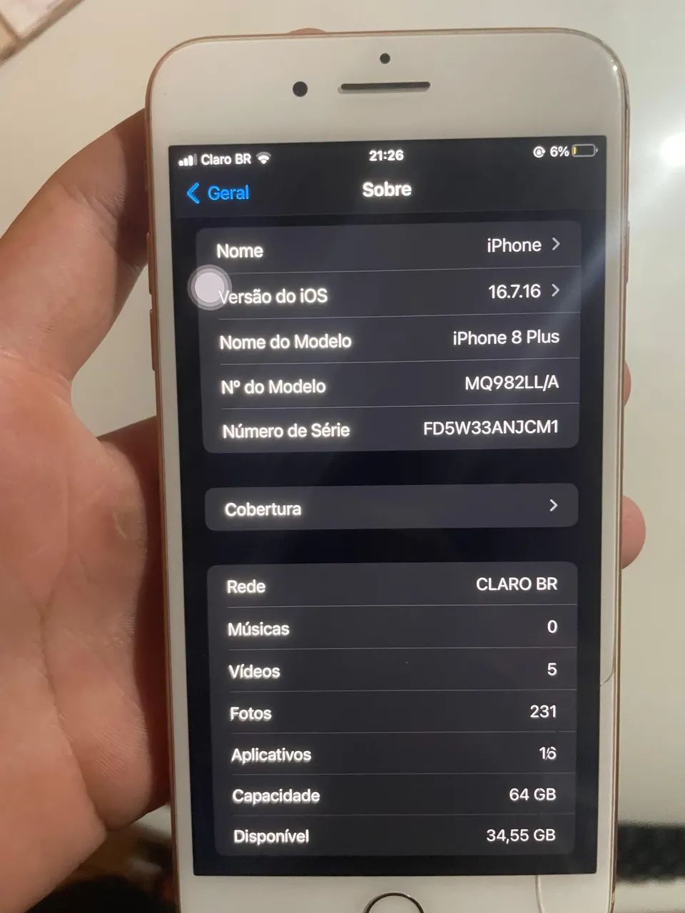 iPhone 8 Plus funcionando perfeitamente, apenas um leve arranhão na tela  - Foto 4