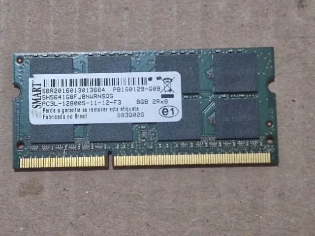 Memória Smart  DDR3  8GB 12800  2RX8 Usada
