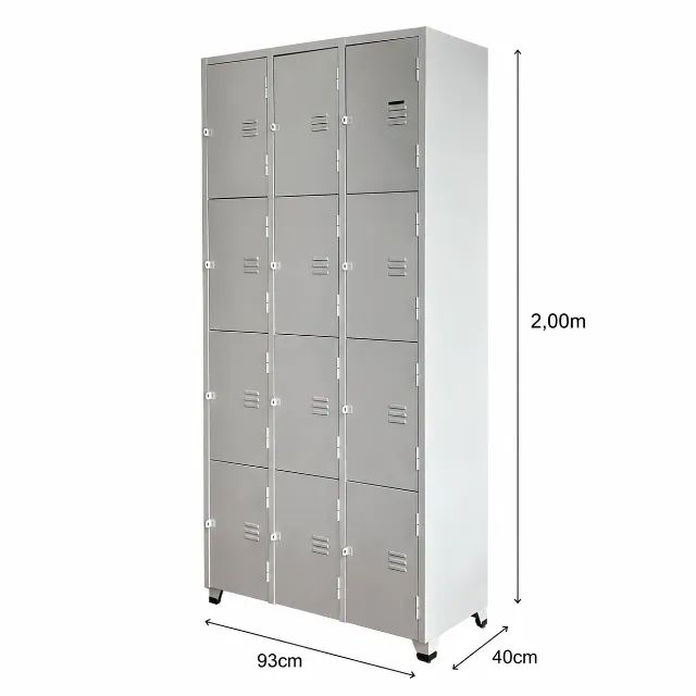 Armário de Aço Branco 12 portas