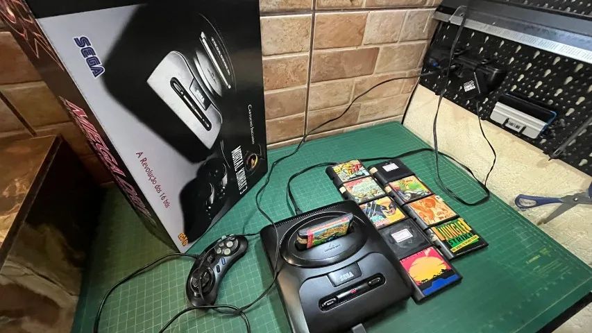 Videogame Mega Drive 3 Excelente Completo + Caixa c Berço +10 Cartuchos - Foto 4