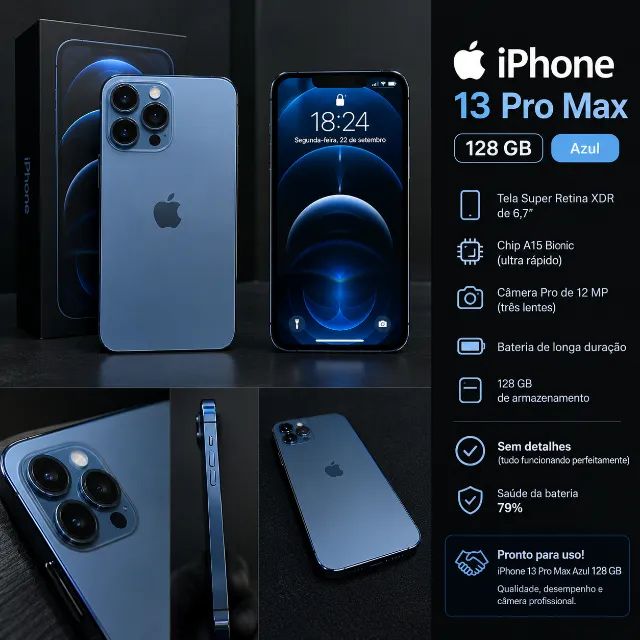 iPhone 13 Pro Max 128 gb - Celulares e Smartphones - Habiteto