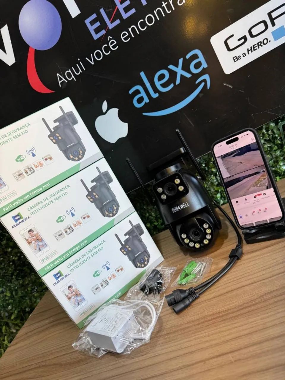 Câmera de Segurança Externa Lente Dupla Preta APP YOOSEE Durawell - PRODUTO NOVO