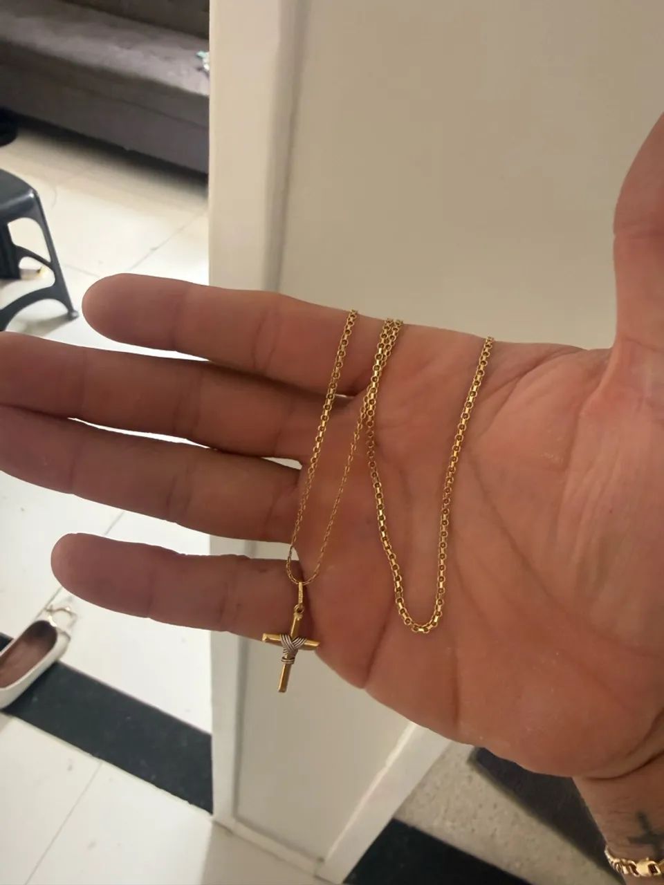 correte  de ouro 18K elo esteira