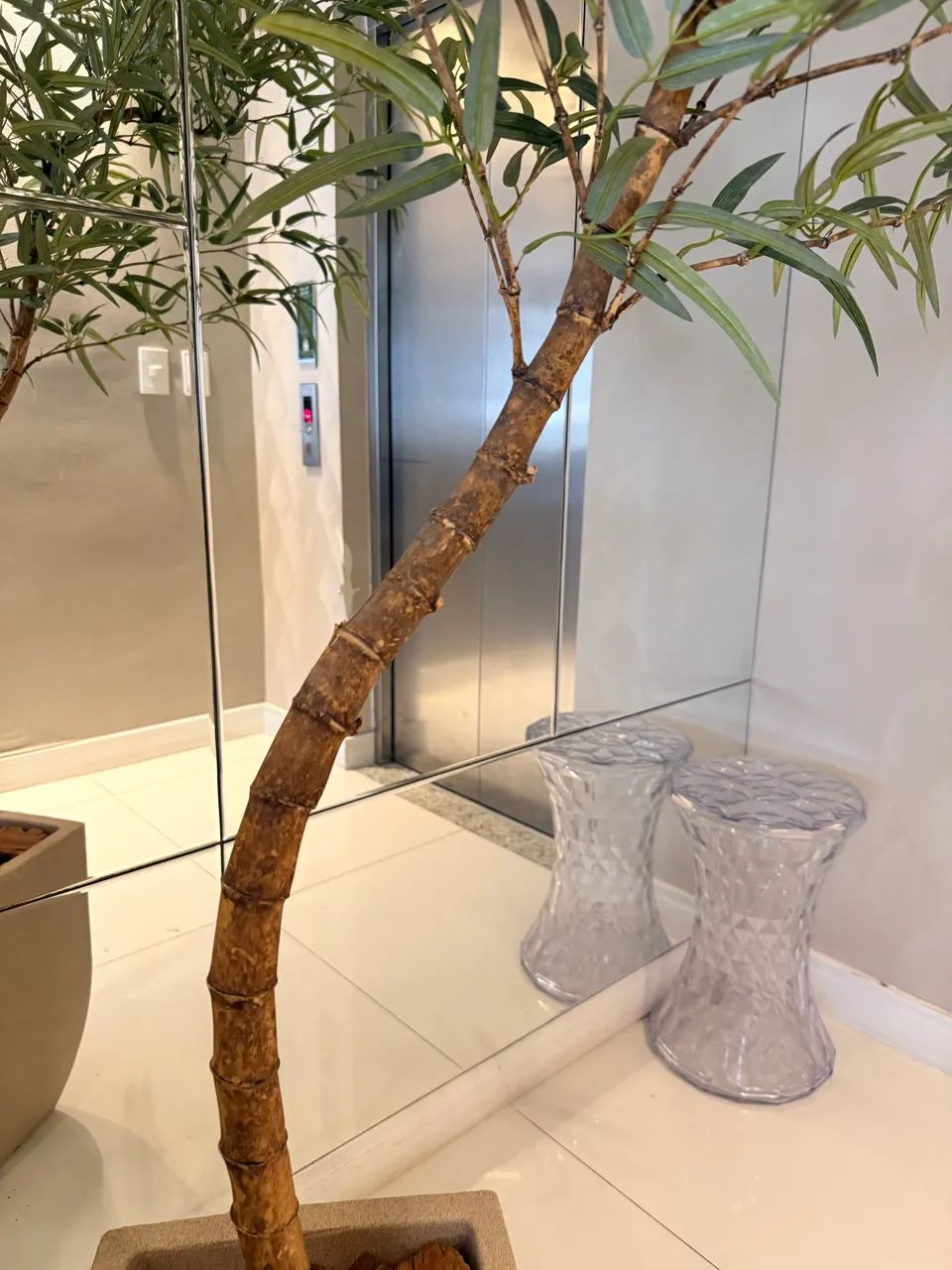 Bambu Mossô Artificial Grande com Vaso Decorativo