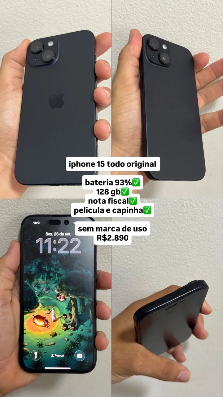 iphone 15 93% bateria