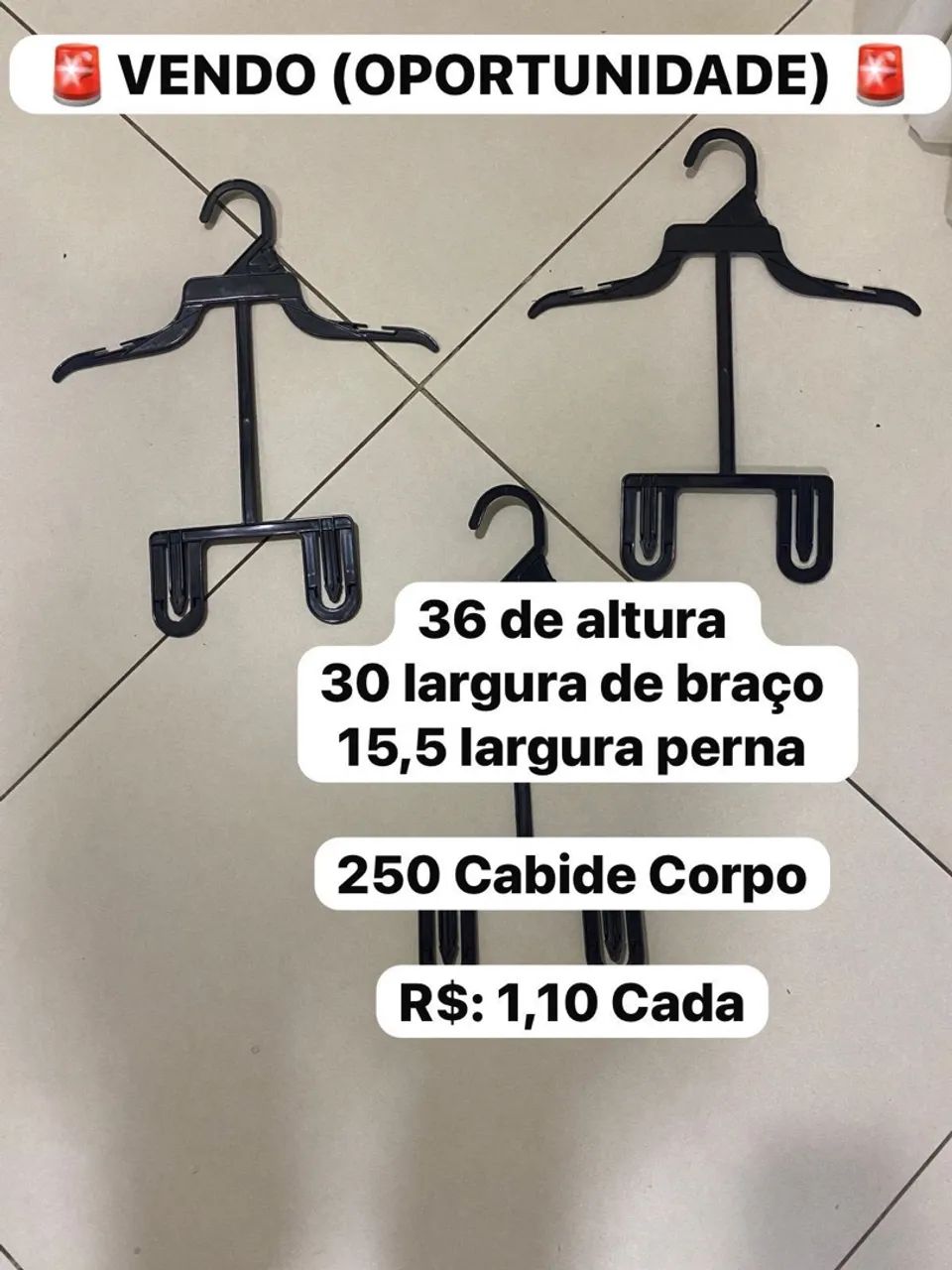 Cabides plástico preto  - Foto 2
