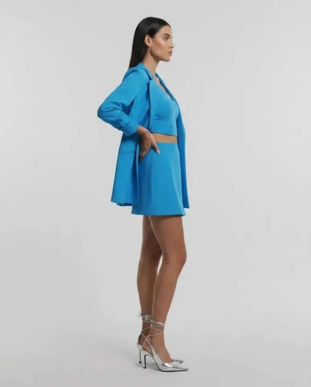 Cropped Azul Feminino Com Bojo - Loja Renner - Foto 2