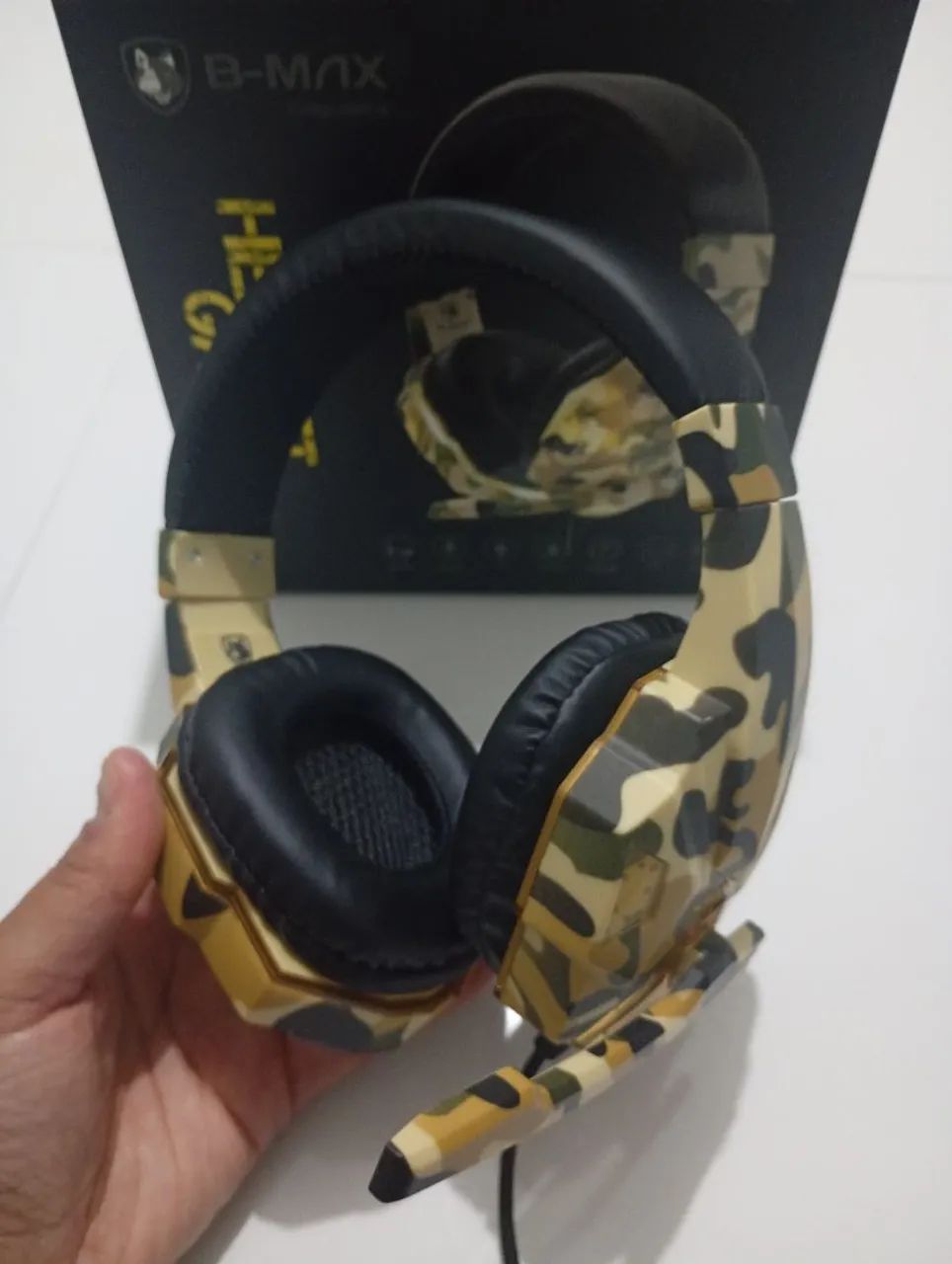 Fone De Ouvido Headset Gamer Led P/ Celular Pc Ps4 Camuflado - Foto 5