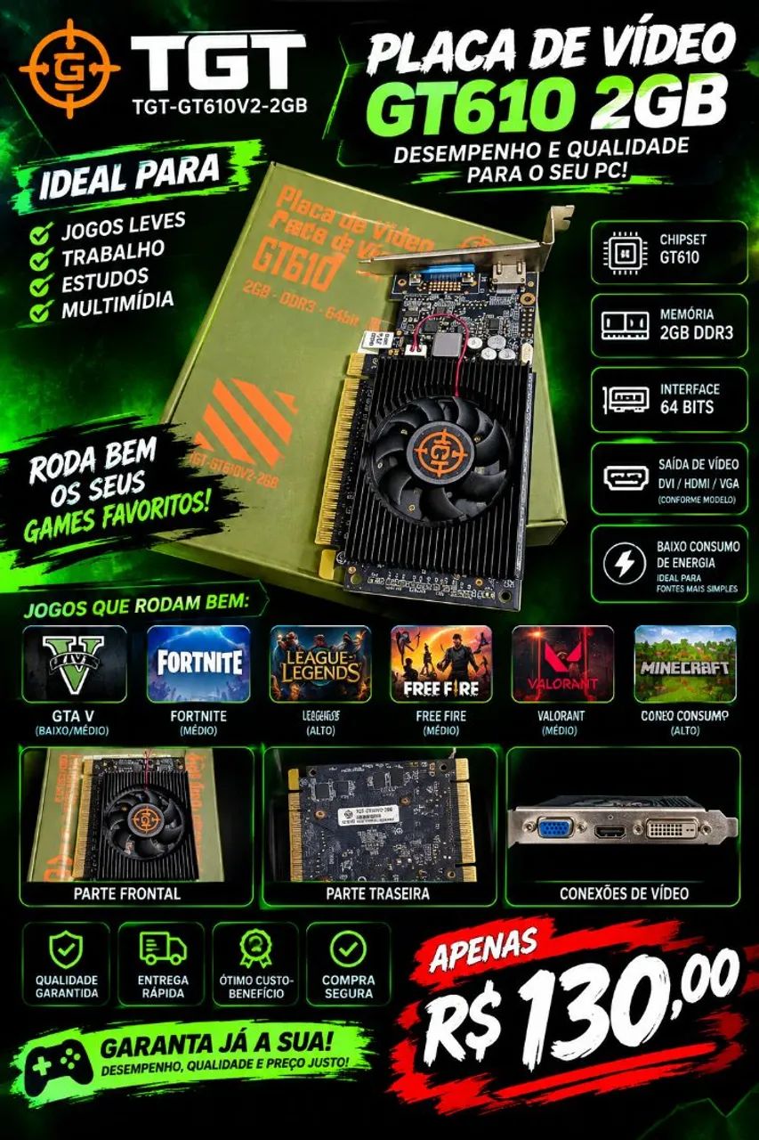 VENDO PLACA DE VÍDEO SEMI NOVA 