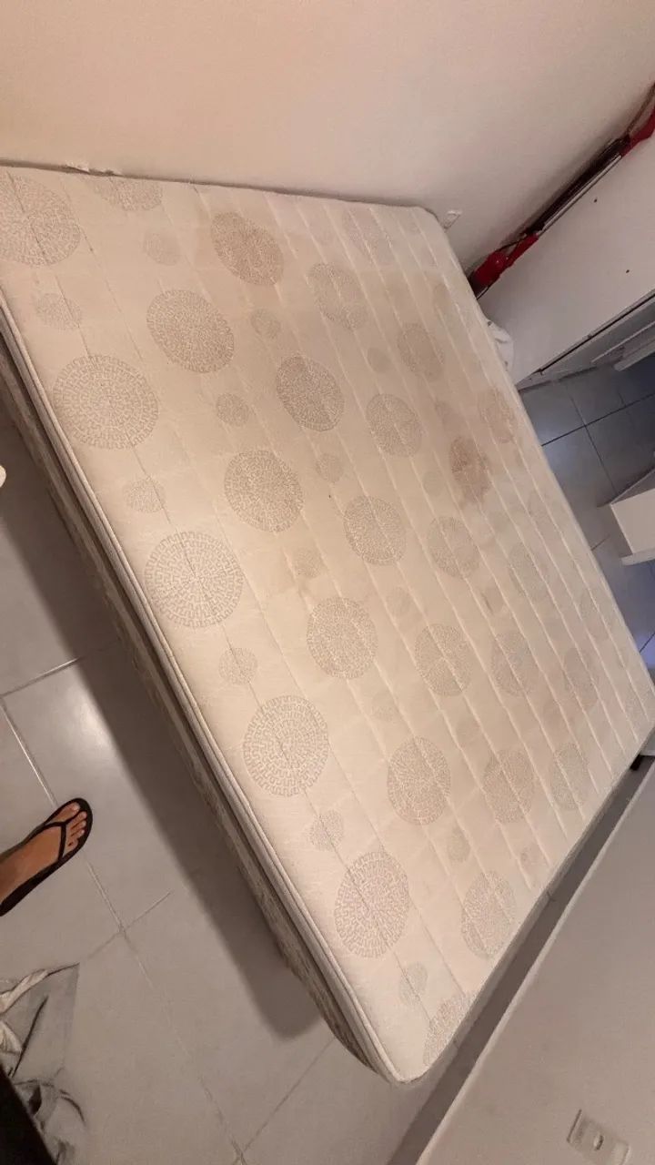 Cama box base suede rajado + colchão CASAL - Foto 3