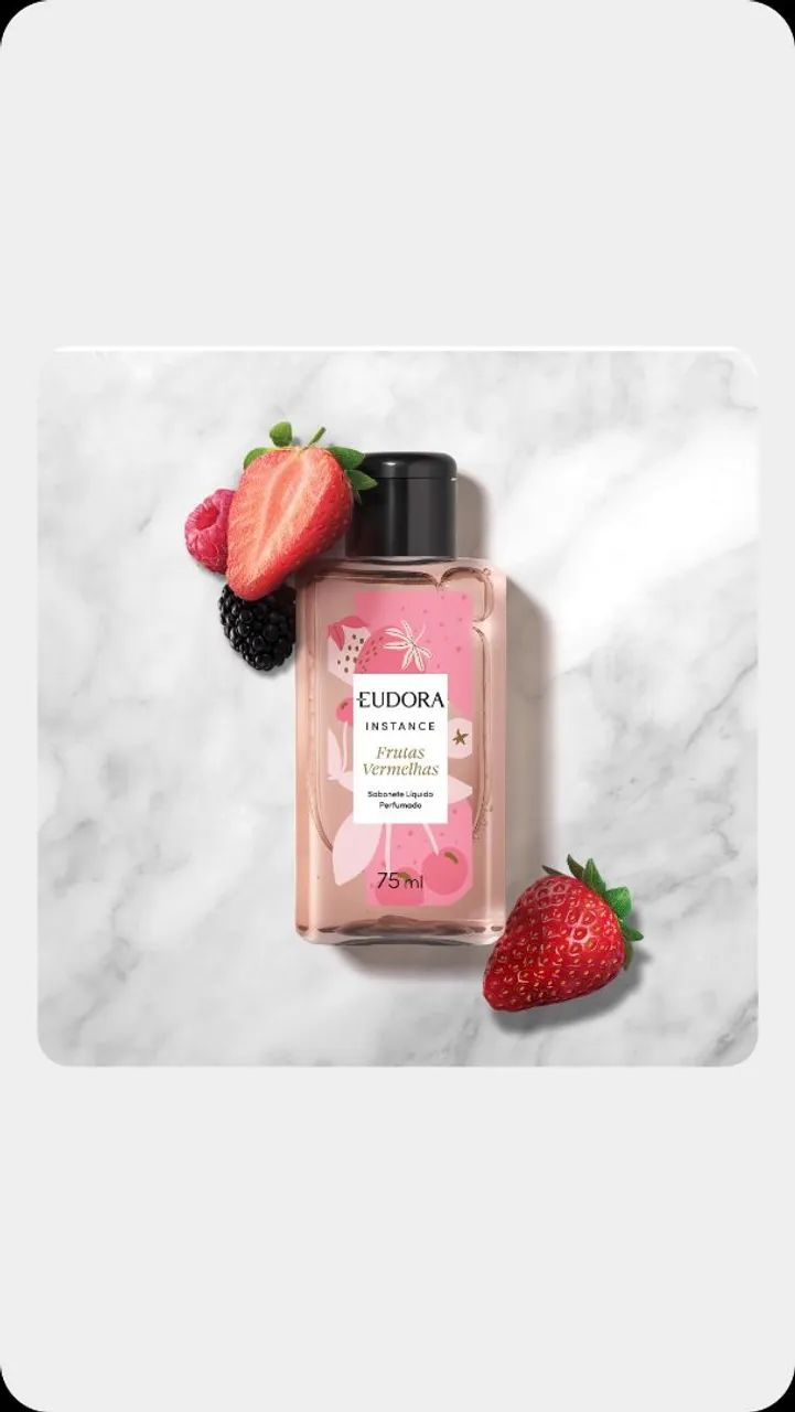 Sabonete Líquido Perfumado Eudora Instance Frutas Vermelhas - 75 ml