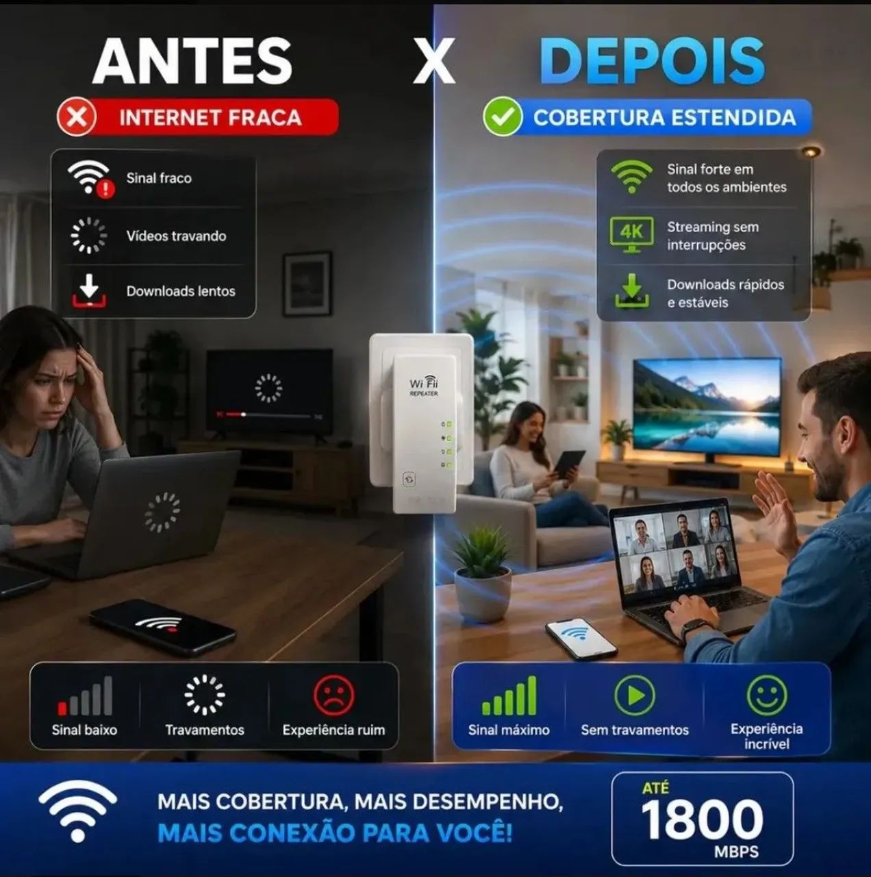 Repetidor de sinal Wireless sem fio  - Foto 3