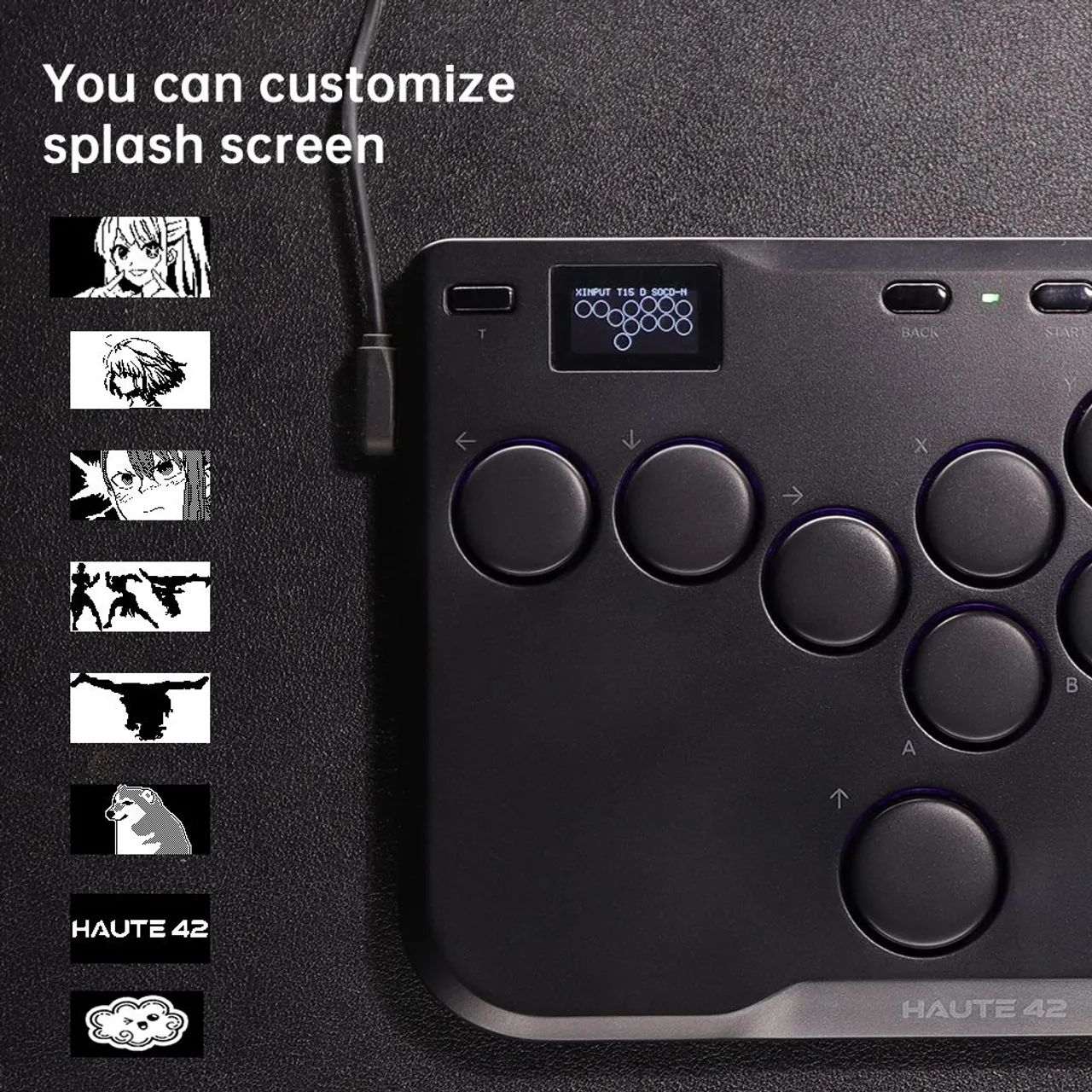 Controle Arcade Haute42 Cosmox Mini Hitbox Leverless PS5, PS4
