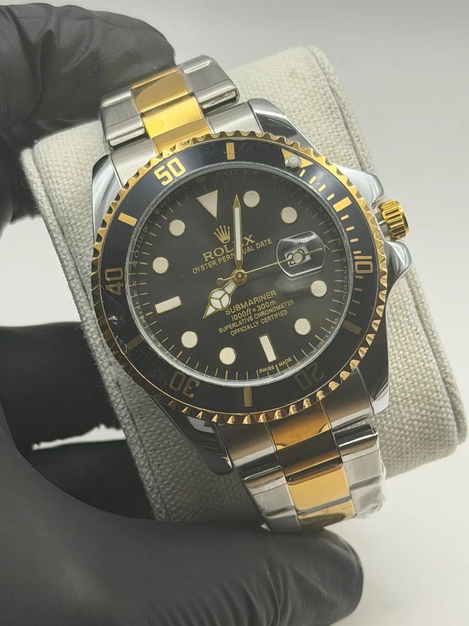 Relógio Masculino Submariner - Dourado e Preto - Quartzo - Bezel Giratório 