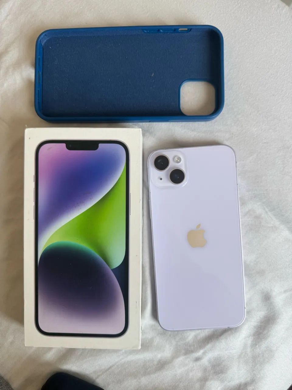 iPhone 14 Plus lilás 128 gigas única toda todo original tem nota