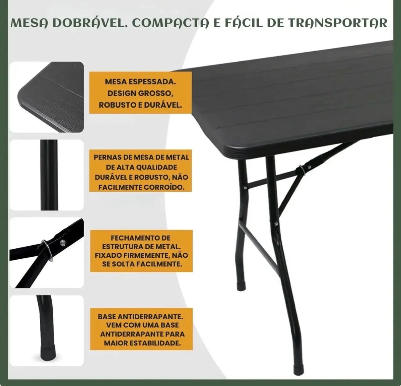 Mesa maleta dobrável com alça  - Foto 3