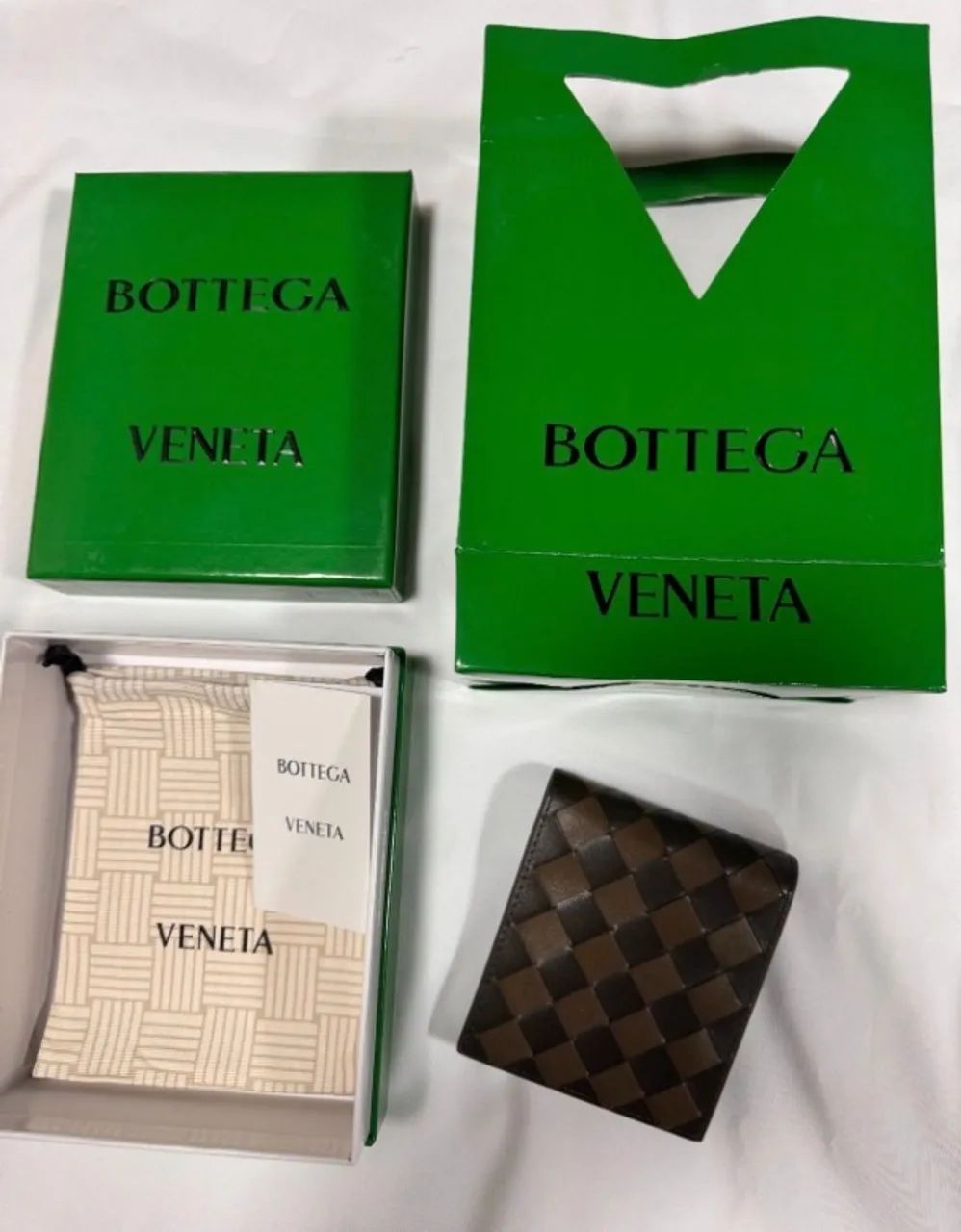 carteira bottega veneta marrom mesclado - Foto 4