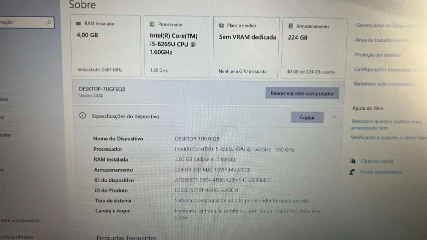 Notebook Dell Vostro 3480 - (i5 - 8a Geração) - (F3HKD33) - Foto 5