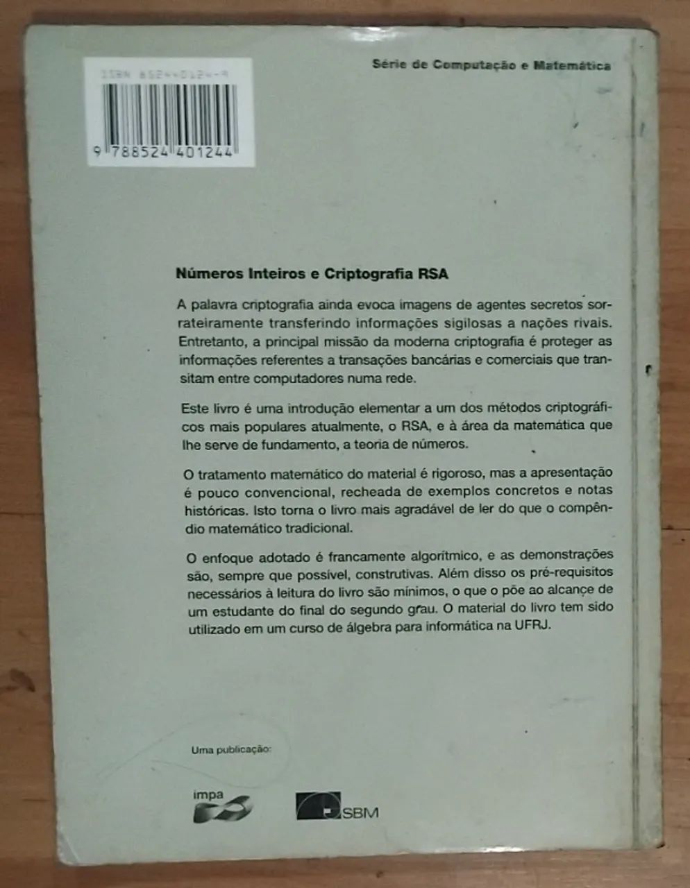 Livro Números Inteiros e Criptografia RSA S. C. Coutinho - IMPA - Foto 5