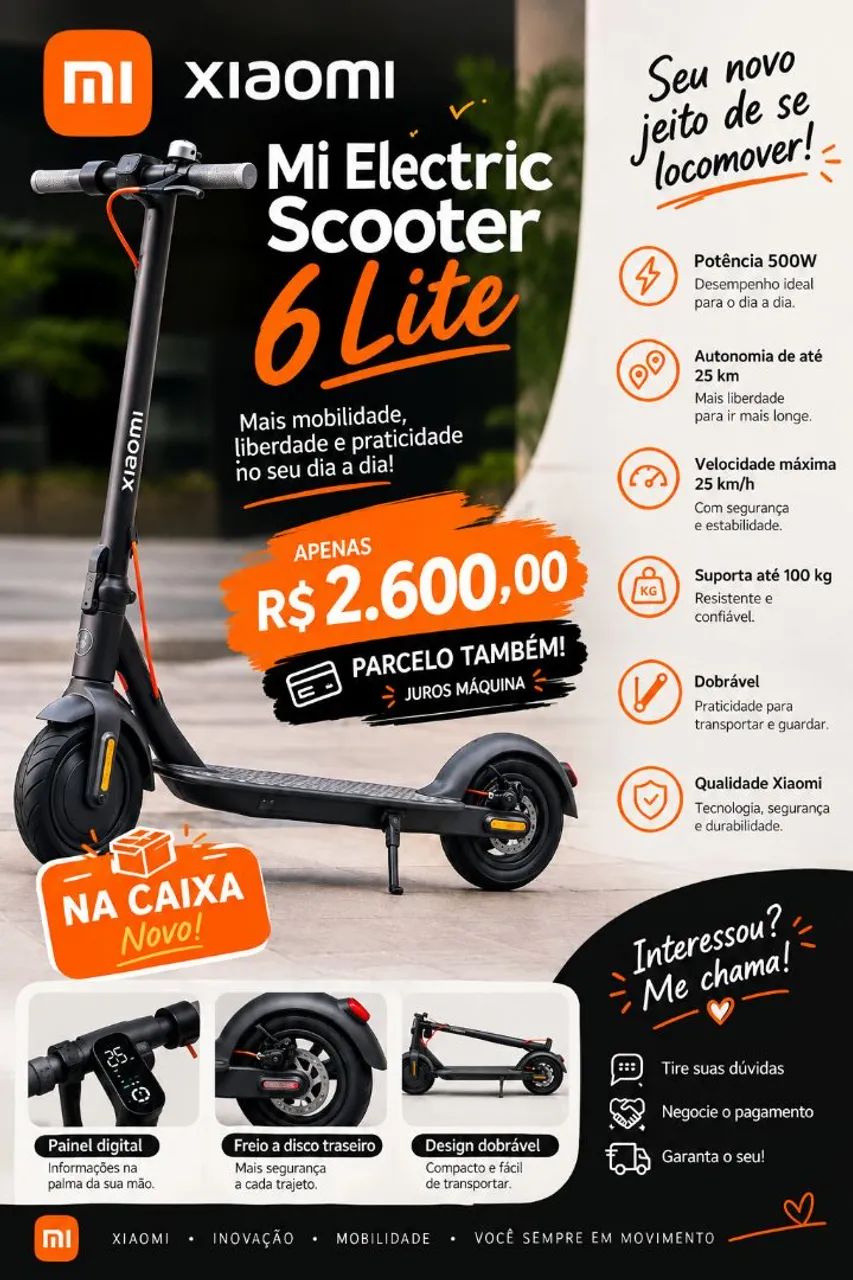 Patinete Xiaomi Eletric Scooter 6 Lite