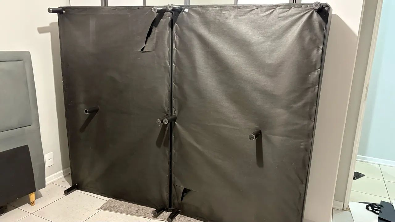 Box para cama queen - de couro preto - Ortobom - Foto 4