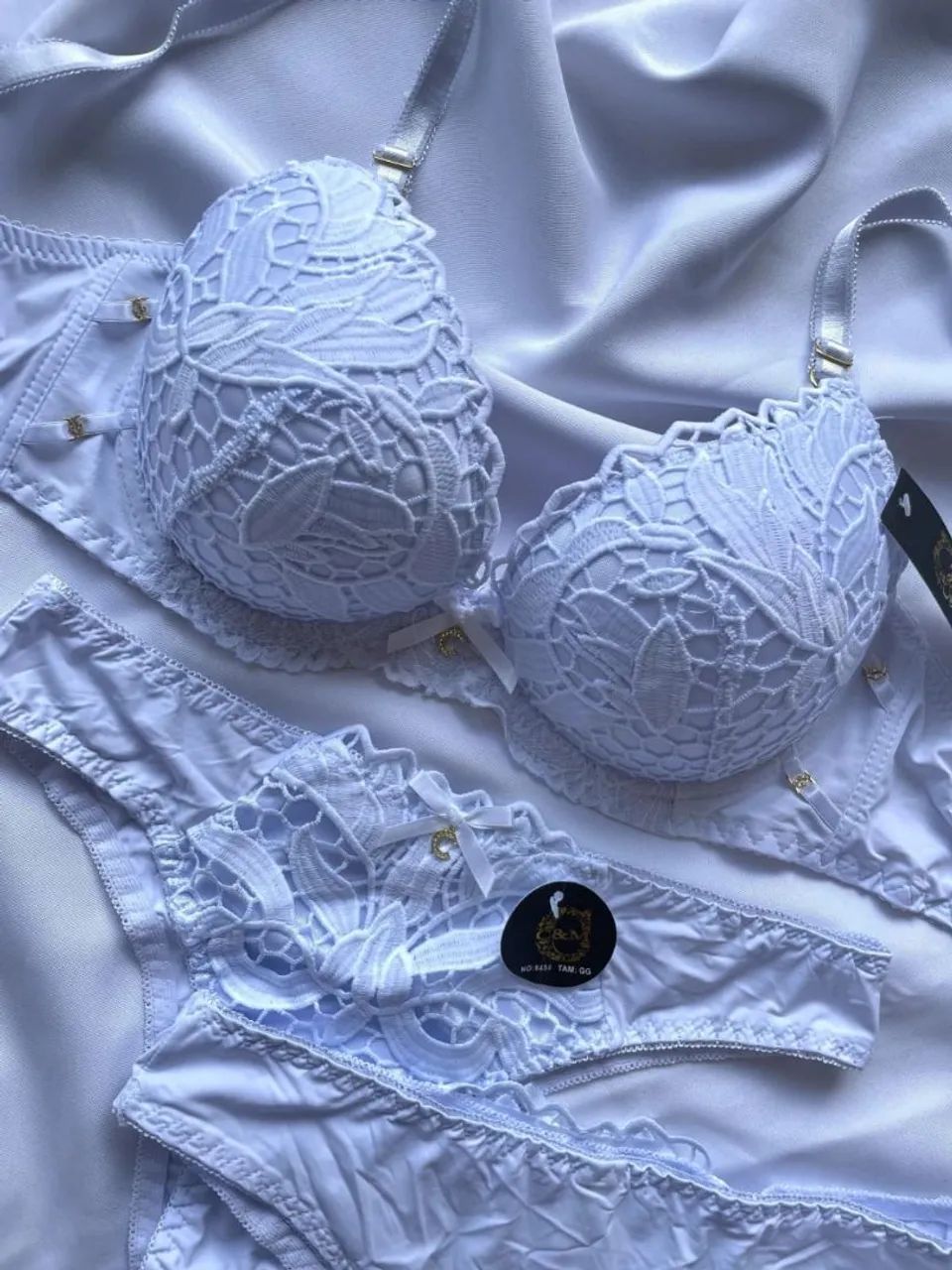 Conjunto de lingerie Elegance White - Foto 3