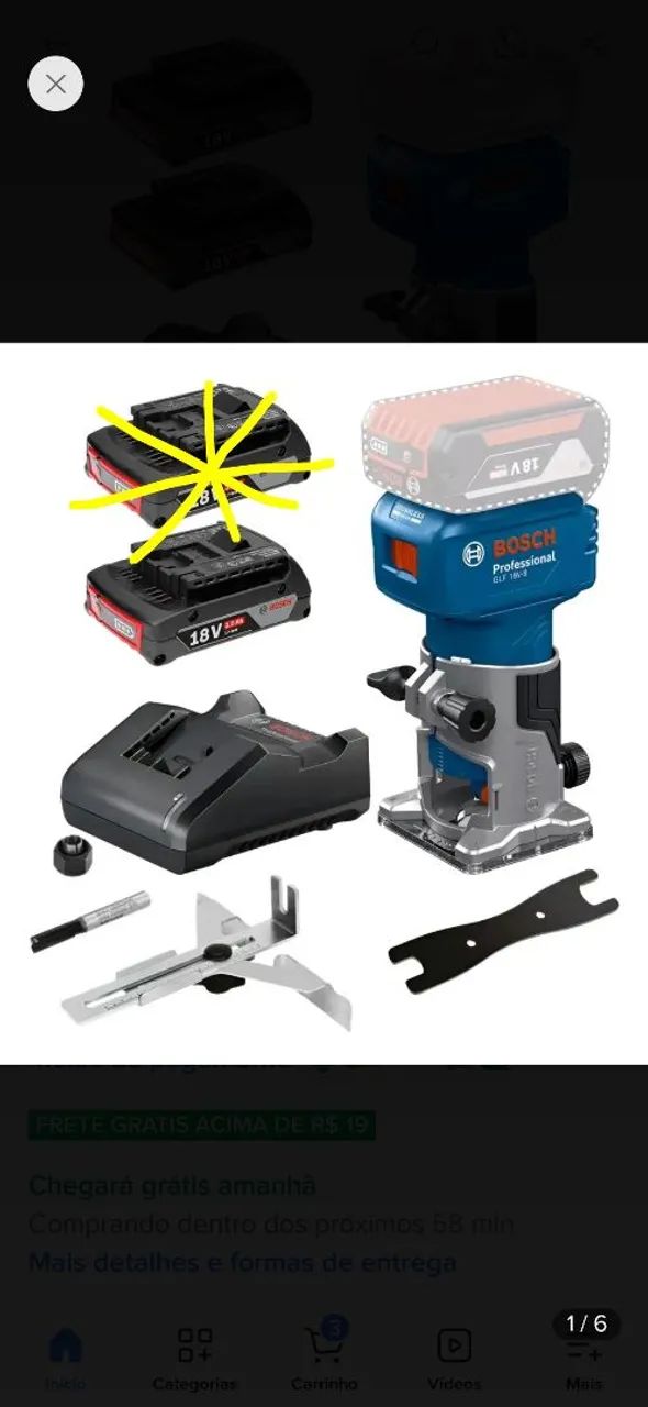 Tupia Bosch com bateria 