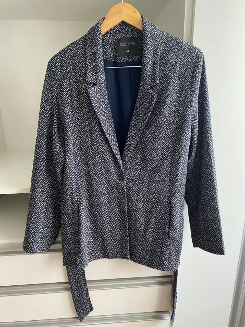Blazer Feminino Estampado Azul