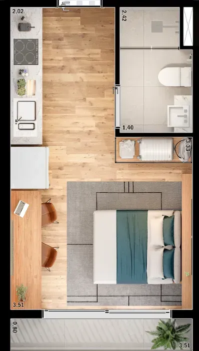 PLANTA 25m²