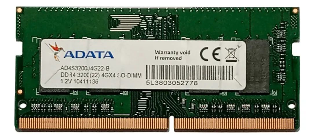 Memória Ram Adata Notebook 4 GB DDR4 3200 1RX8