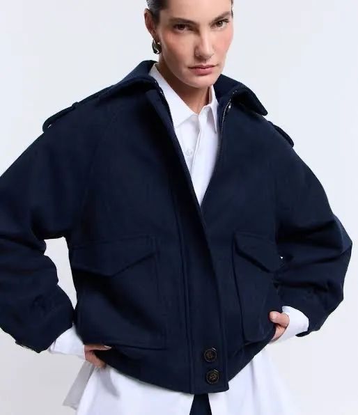 Jaqueta bomber azul marinho - Foto 3