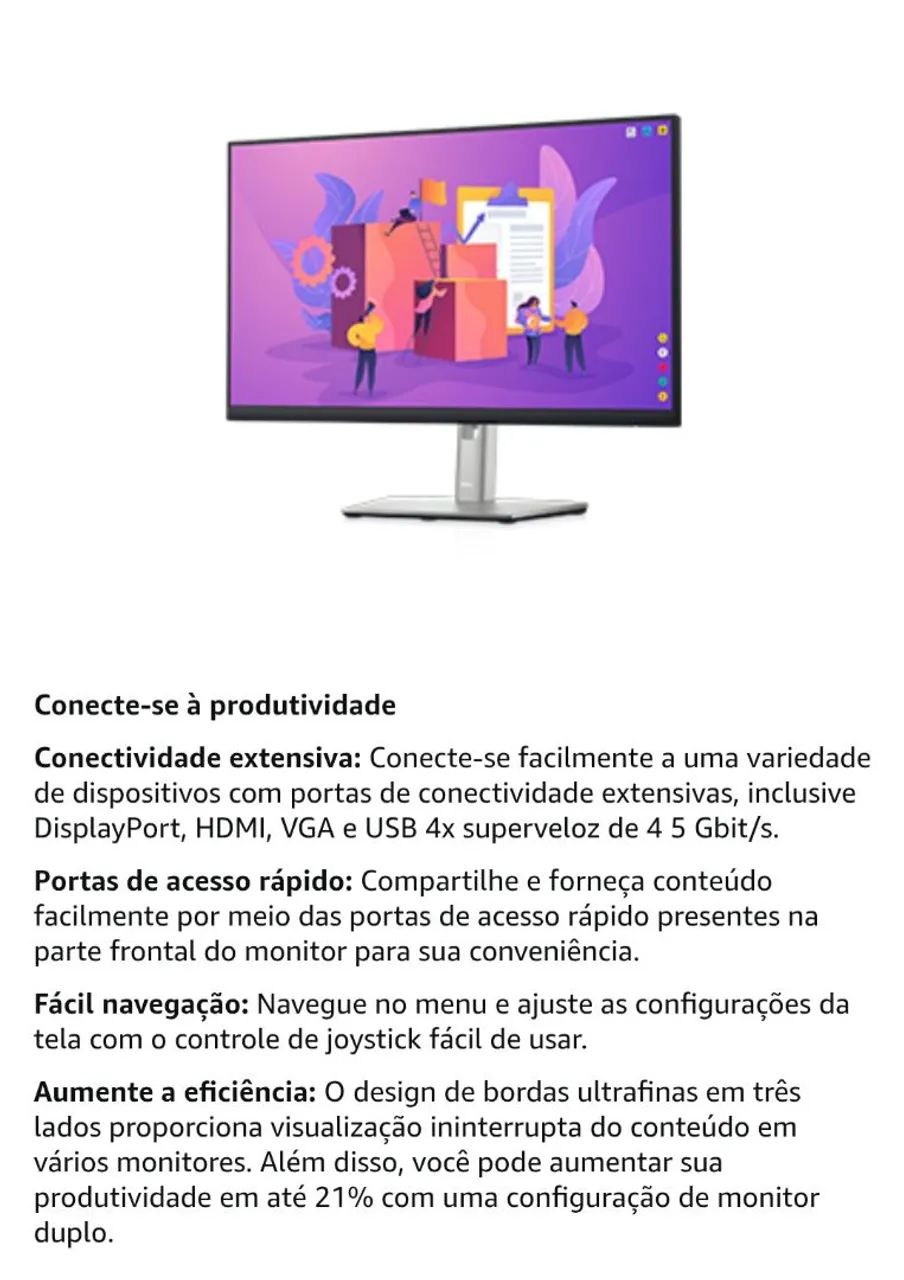Monitor Dell P2422H de 23,8 polegadas. - Foto 5