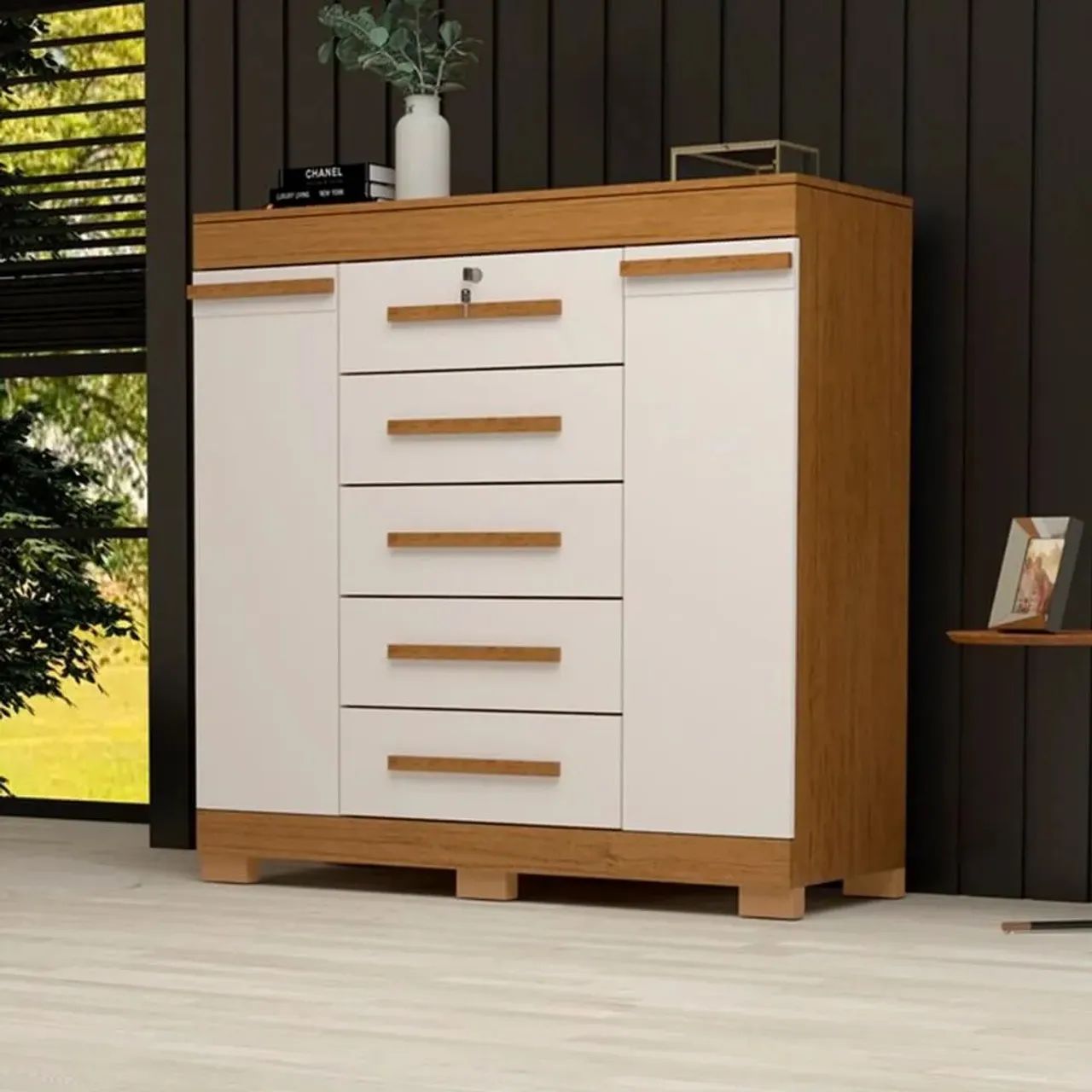Cômoda Diana ACP 100% MDF, 05 Gavetas e 02 Portas com sapateira - Entrega Imediata; - Foto 4