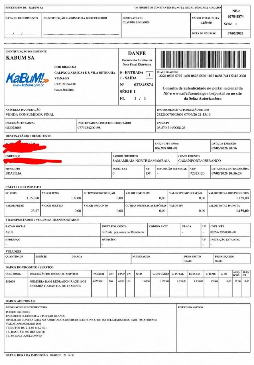Memória Ram 16gb Redragon Rage - Foto 4