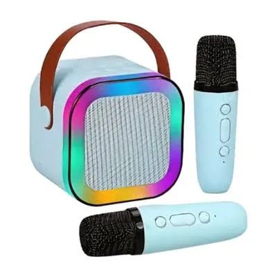 Caixa De Som Rgb Karaokê Bluetooth Com 2 Microfones K12 - Foto 2