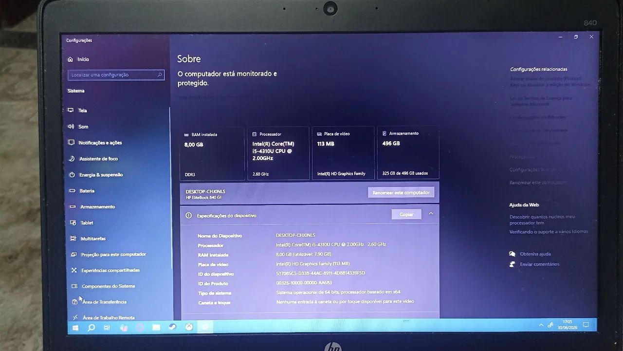 Notebook - Win 10 Pro, Intel I5 4°geração, 8gb RAM, SSD 496gb - Foto 2