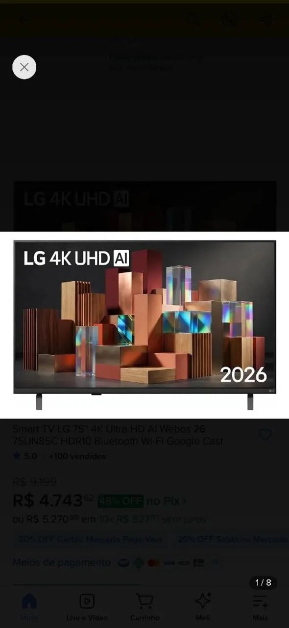 Tv de 75 polegadas 