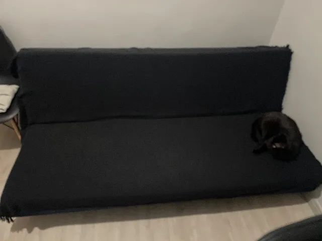 Sofá-Cama Casal 3 Lugares Jimmy Suede Azul Marinho - Foto 3