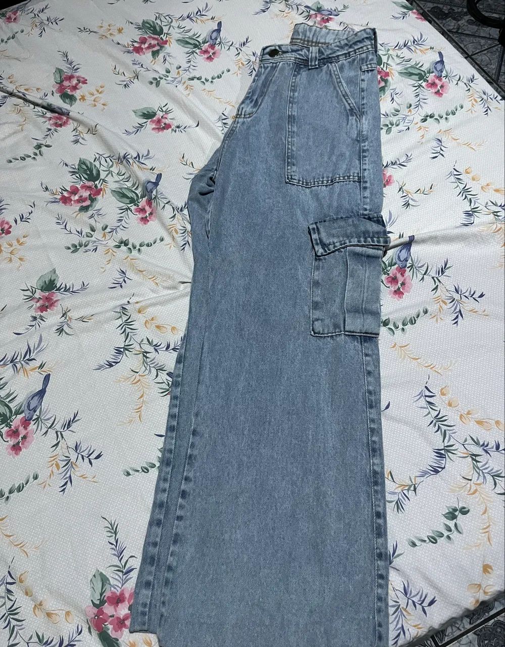 Calça Jeans Cargo Wide Leg Clara Tam. 40 - Foto 3